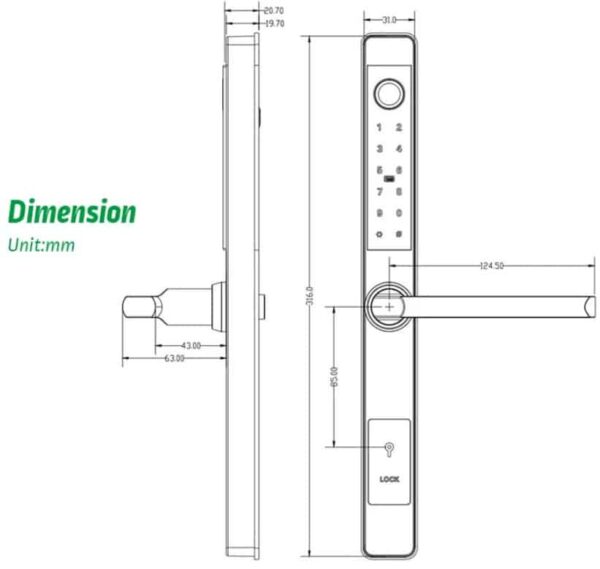 Infinity Locks "Loftus" Slimline Smart Mortice Lock - Image 4