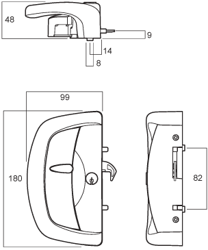 Whitco Blaxland Sliding Door Lock - W500217, Replacement Lock For Patio Doors